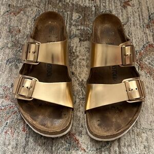 Metallic Rose Gold Birkenstock Sandals